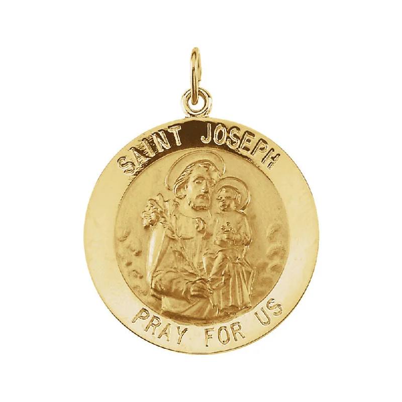 Charm Pendants with Multiple Small Decorative Elements14k Yellow Gold St. Joseph Medal Disc Charm or Pendant, 25mm