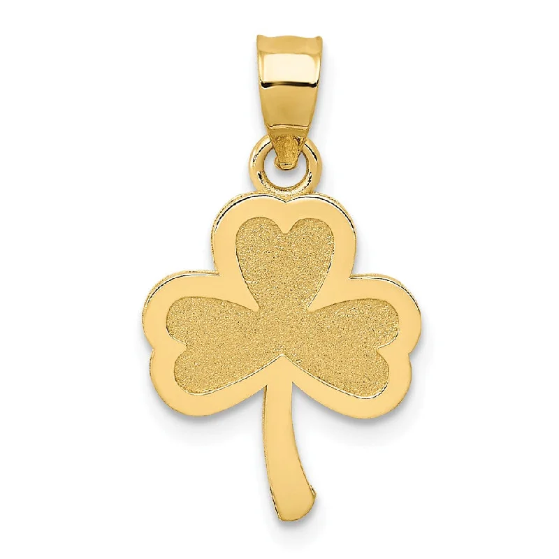 Initial Letter Pendants for a Personalized Touch14k Yellow Gold Three Leaf Clover Pendant, 12mm (7/16 inch)