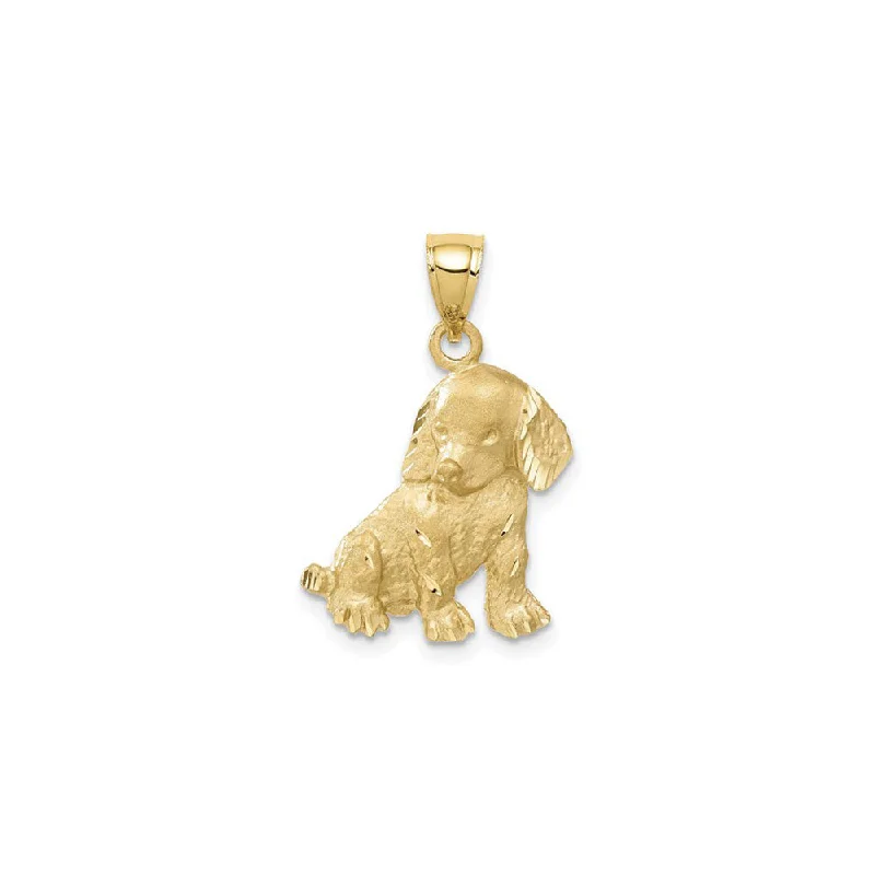 Gemstone - Encrusted Pendants with a Sparkling CenterpiecePuppy Pendant (14K)