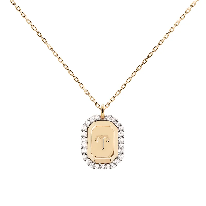 Crystal - Embellished Pendant Necklaces for a Glamorous LookAries Gold Necklace