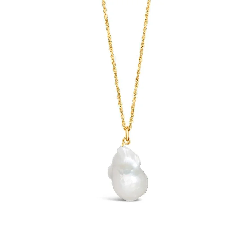 Heart - Shaped Pendant Necklaces with Birthstone InlaysBaroque Pearl Necklace | Ivory - Gold