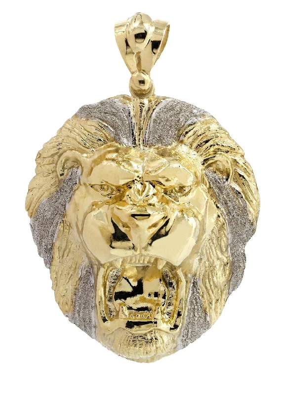 Crystal - Embellished Pendant Necklaces for a Glamorous LookLion 10K Gold Pendant | 28.3 Grams