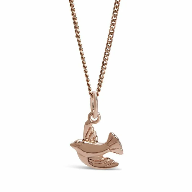 Locket Pendant Necklaces with Personalized EngravingsBird Pendant | Rose Gold