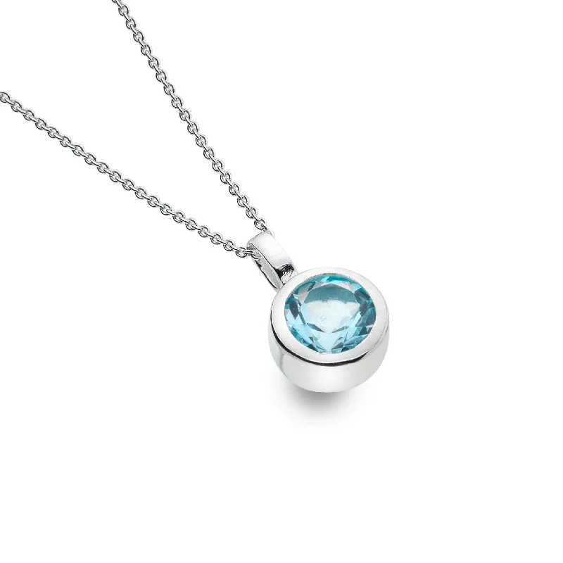 Nature - Inspired Pendant Necklaces with Leaf or Flower DesignsBlue Topaz Pendant