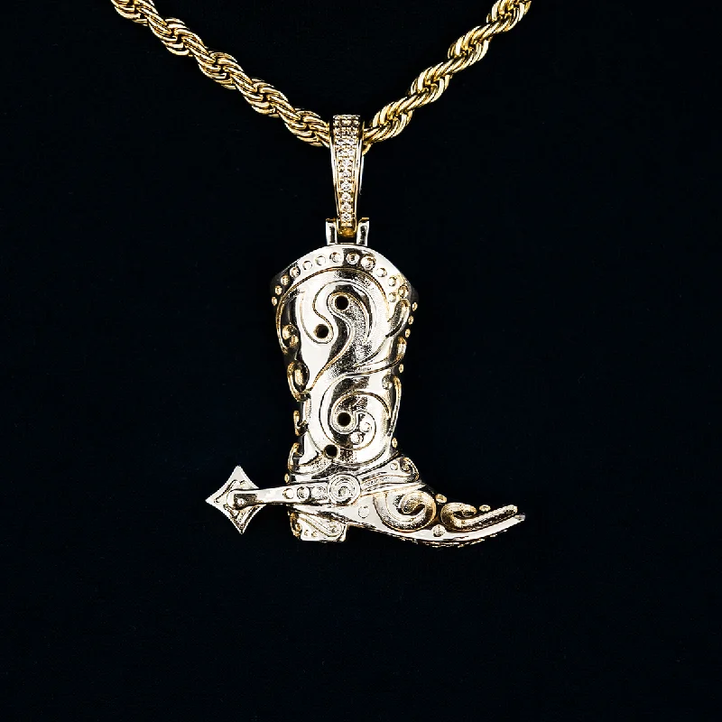 Crystal - Embellished Pendant Necklaces for a Glamorous LookBoot Pendant in Yellow Gold