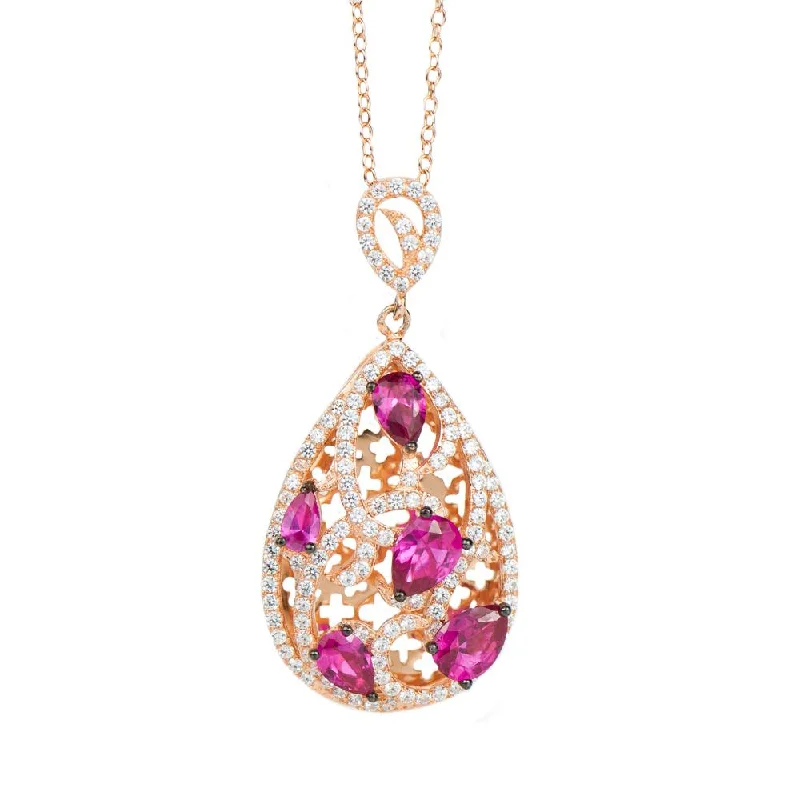 Crystal - Embellished Pendant Necklaces for a Glamorous LookCherry Pear Pendant