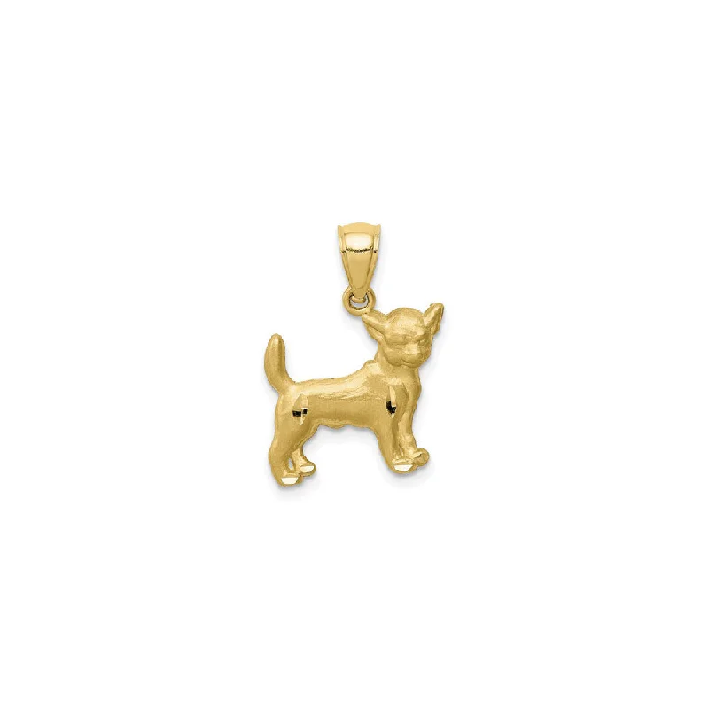 Religious Pendants with Cross or Star of David DesignsChihuahua Dog Diamond Cut Pendant (14K)