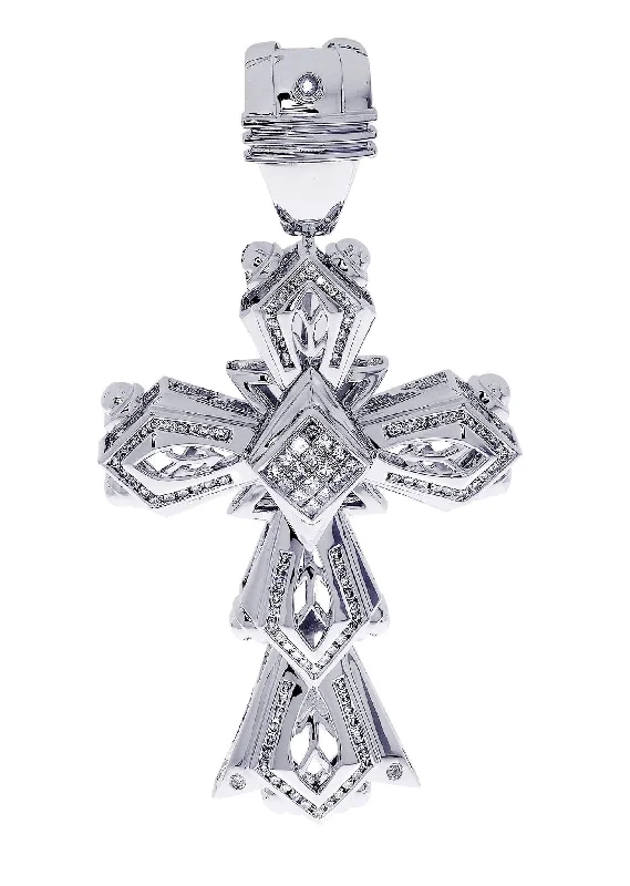 Crystal - Embellished Pendant Necklaces for a Glamorous LookDiamond Cross Pendant| 1.78 Carats| 33.09 Grams