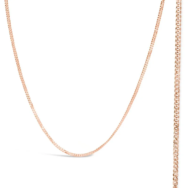 Locket Pendant Necklaces with Personalized EngravingsCurb Chain | Rose Gold