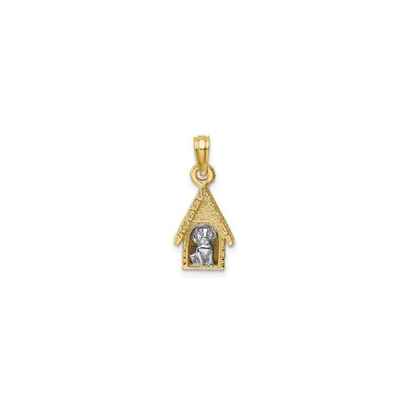 Religious Pendants with Cross or Star of David DesignsDog in Kennel Pendant (14K)