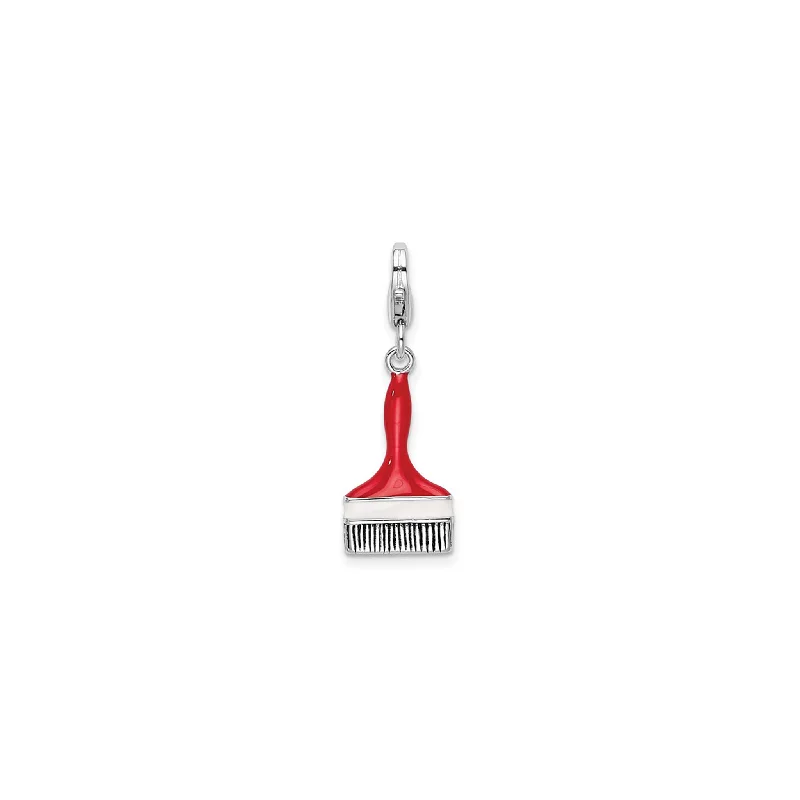 Crystal - Embellished Pendant Necklaces for a Glamorous LookEnameled Red Paint Brush Charm Pendant (Silver)