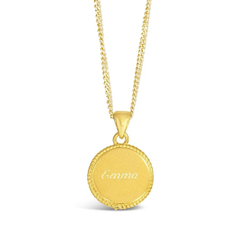 Nature - Inspired Pendant Necklaces with Leaf or Flower DesignsEngravable Disc Necklace | Gold