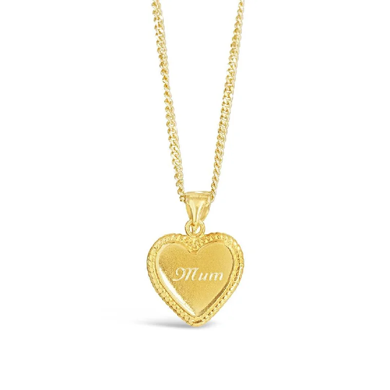 Heart - Shaped Pendant Necklaces with Birthstone InlaysEngravable Heart Necklace | Gold