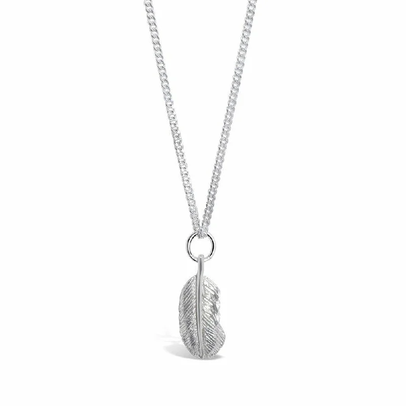 Nature - Inspired Pendant Necklaces with Leaf or Flower DesignsFeather Pendant | Silver