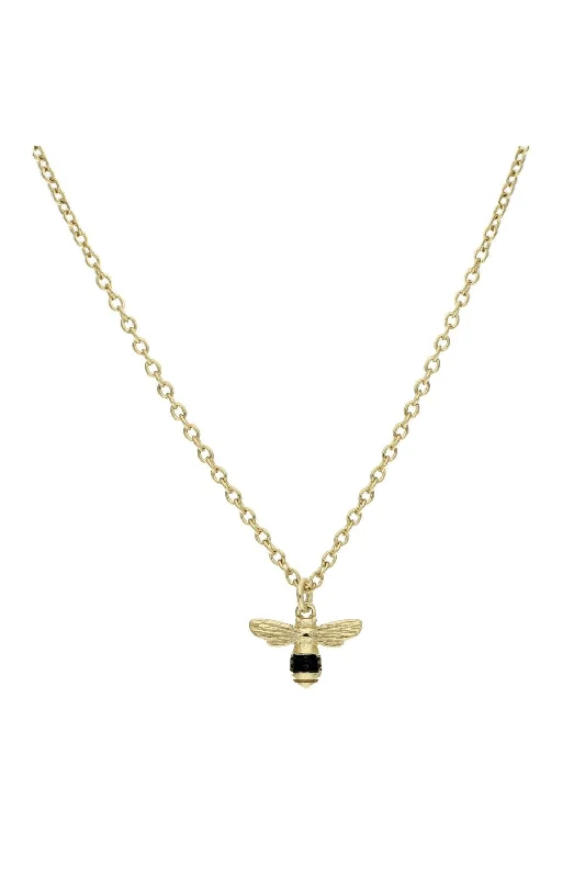 Crystal - Embellished Pendant Necklaces for a Glamorous LookGold Vermeil CZ Dinky Bee Pendant