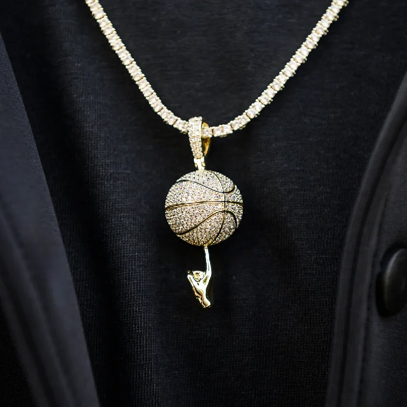 Zodiac Sign Pendant Necklaces for Astrology EnthusiastsIced Basketball Pendant