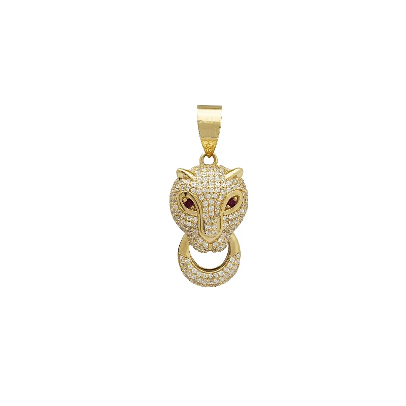 Gemstone - Encrusted Pendants with a Sparkling CenterpieceIced Out Panther Head Pendant (14K)