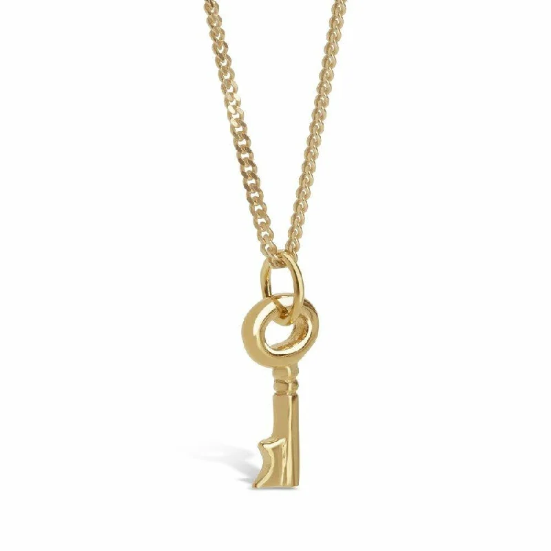 Locket Pendant Necklaces with Personalized EngravingsKey Pendant | Gold