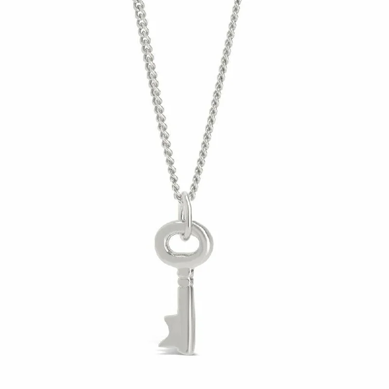 Crystal - Embellished Pendant Necklaces for a Glamorous LookKey Pendant | Silver