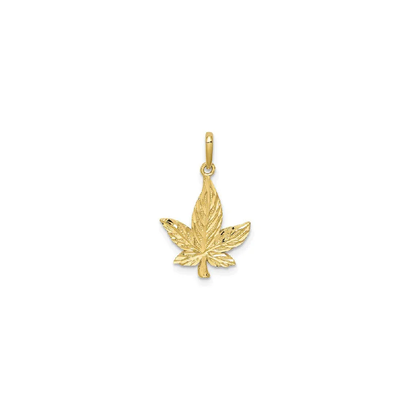 Religious Pendants with Cross or Star of David DesignsMarijuana Leaf Pendant (14K)