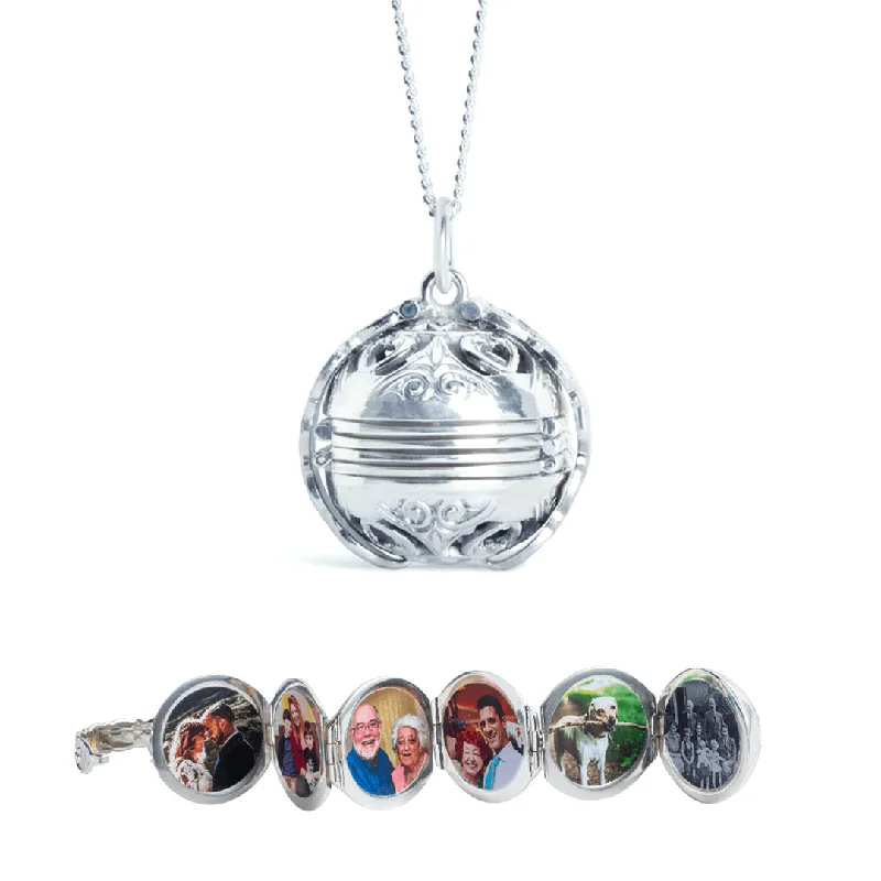 Heart - Shaped Pendant Necklaces with Birthstone InlaysMemory Keeper Locket® | White Gold