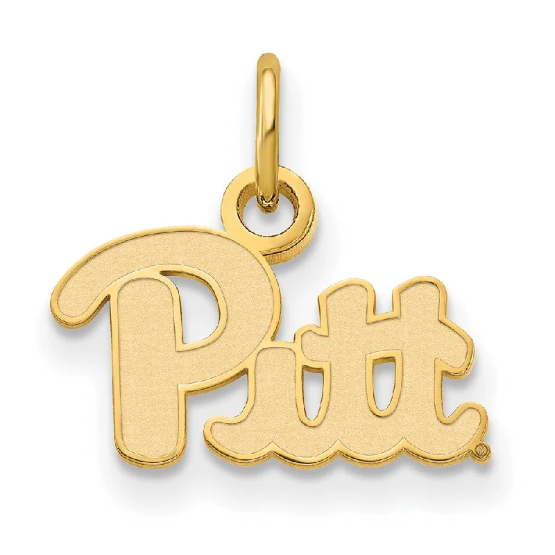 Gemstone - Encrusted Pendants with a Sparkling Centerpiece14k Yellow Gold U. of Pittsburgh XS (Tiny) 'Pitt' Charm or Pendant