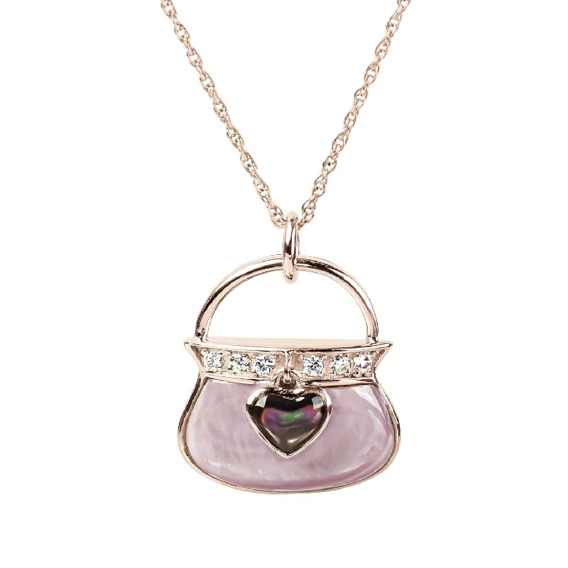 Heart - Shaped Pendant Necklaces with Birthstone InlaysPanache Mother Of Pearl Handbag Rose Gold