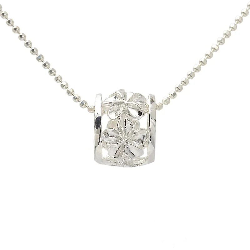 Locket Pendant Necklaces with Personalized EngravingsSterling Silver Plumeria Barrel Pendant (Chain Sold Separately)