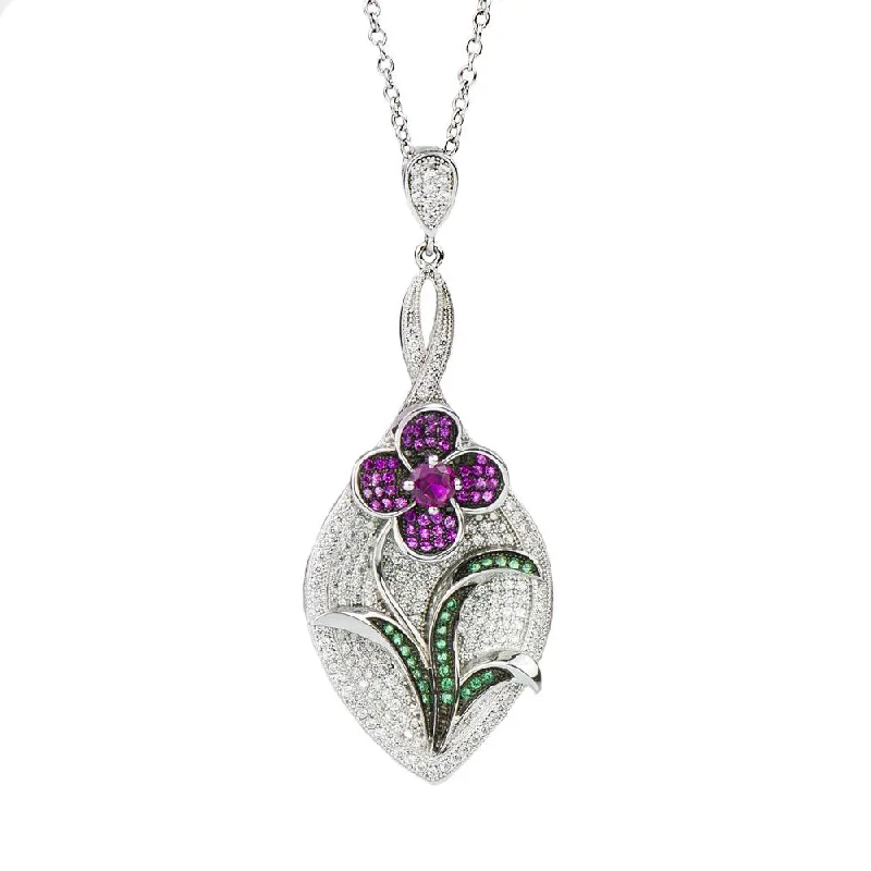 Heart - Shaped Pendant Necklaces with Birthstone InlaysPoppy Pendant