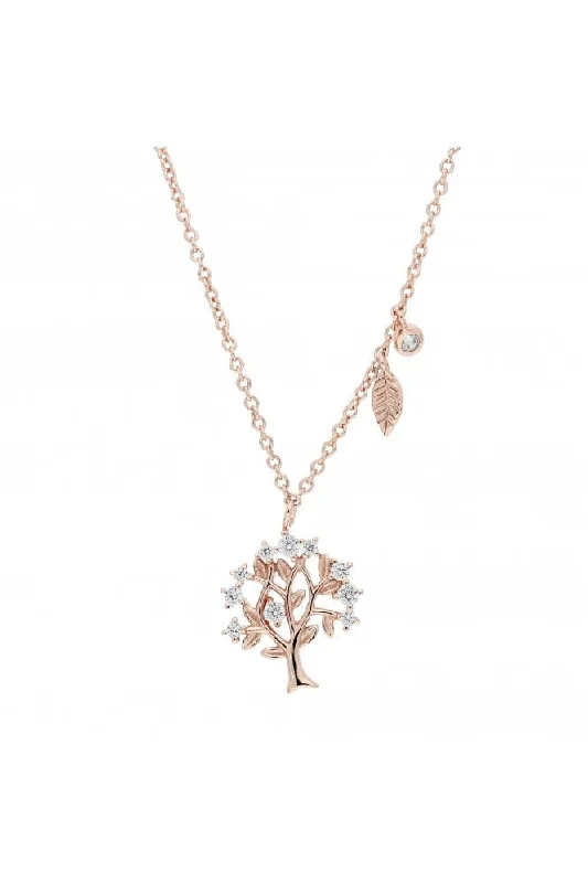 Nature - Inspired Pendant Necklaces with Leaf or Flower DesignsRose Gold Vermeil CZ Tree Of Life Pendant