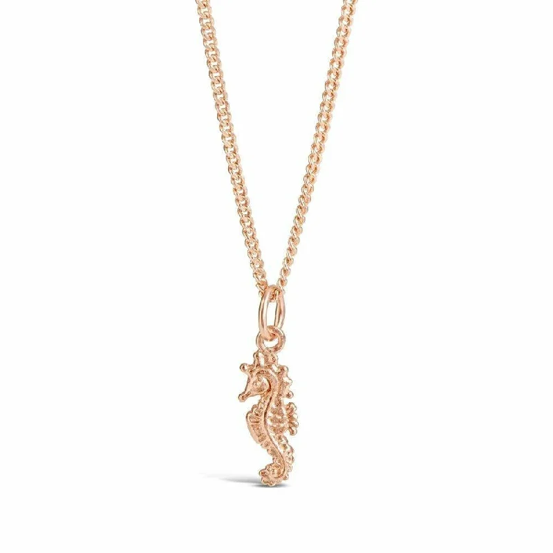 Locket Pendant Necklaces with Personalized EngravingsSeahorse Pendant | Rose Gold