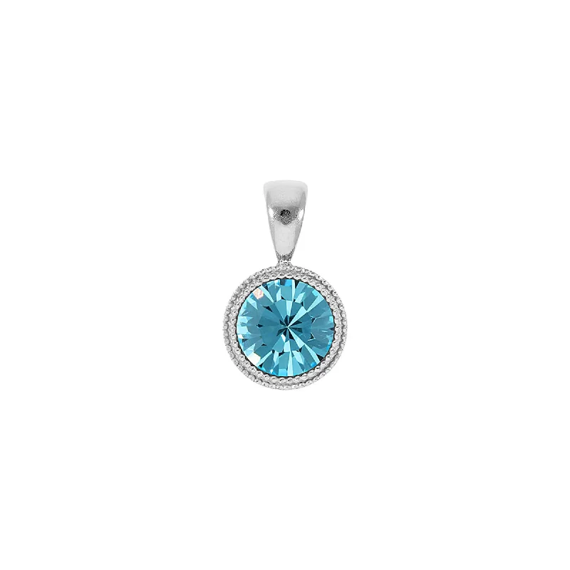 Zodiac Sign Pendant Necklaces for Astrology EnthusiastsSilver Fabero and Aquamarine Crystal Pendant