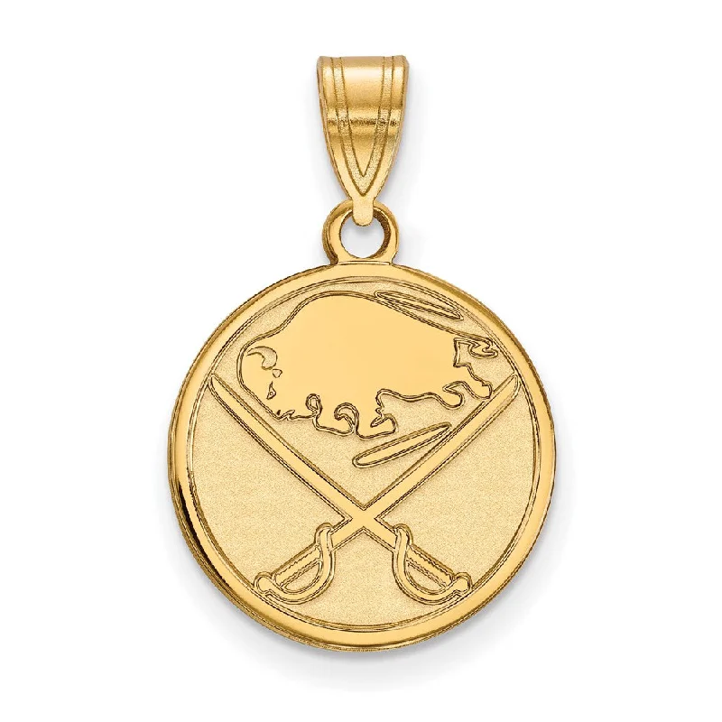 Animal - Shaped Pendants in Sterling SilverSS 14k Yellow Gold Plated NHL Buffalo Sabres Medium Disc Pendant