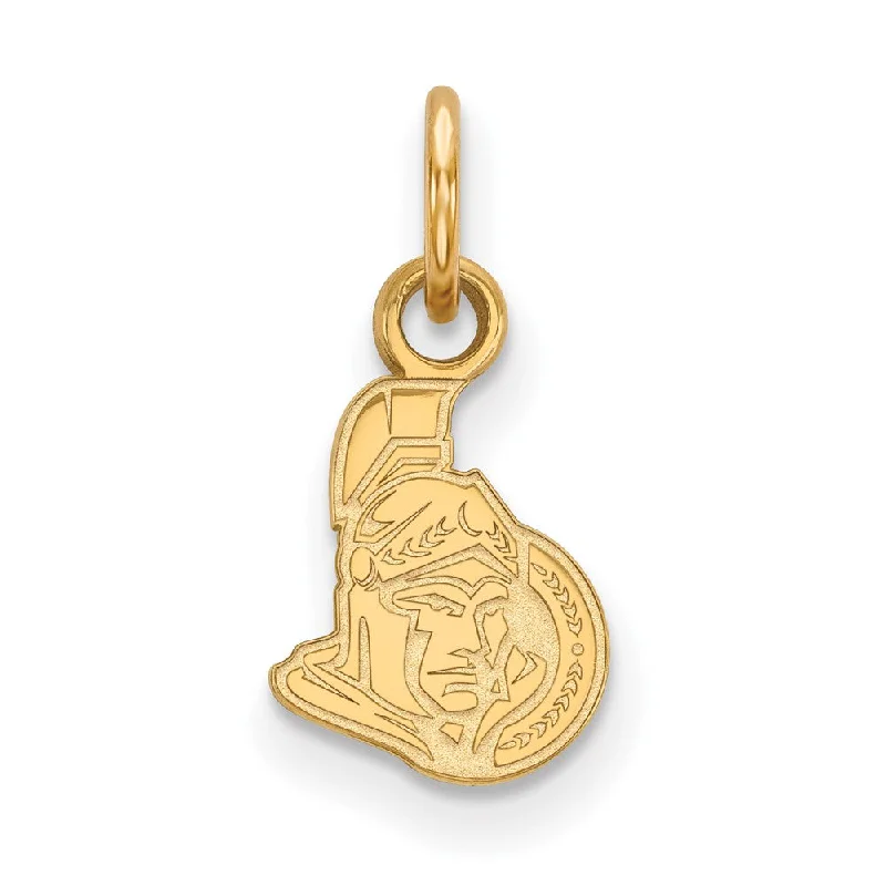 Charm Pendants with Multiple Small Decorative ElementsSS 14k Yellow Gold Plated NHL Ottawa Senators XS (Tiny) Charm