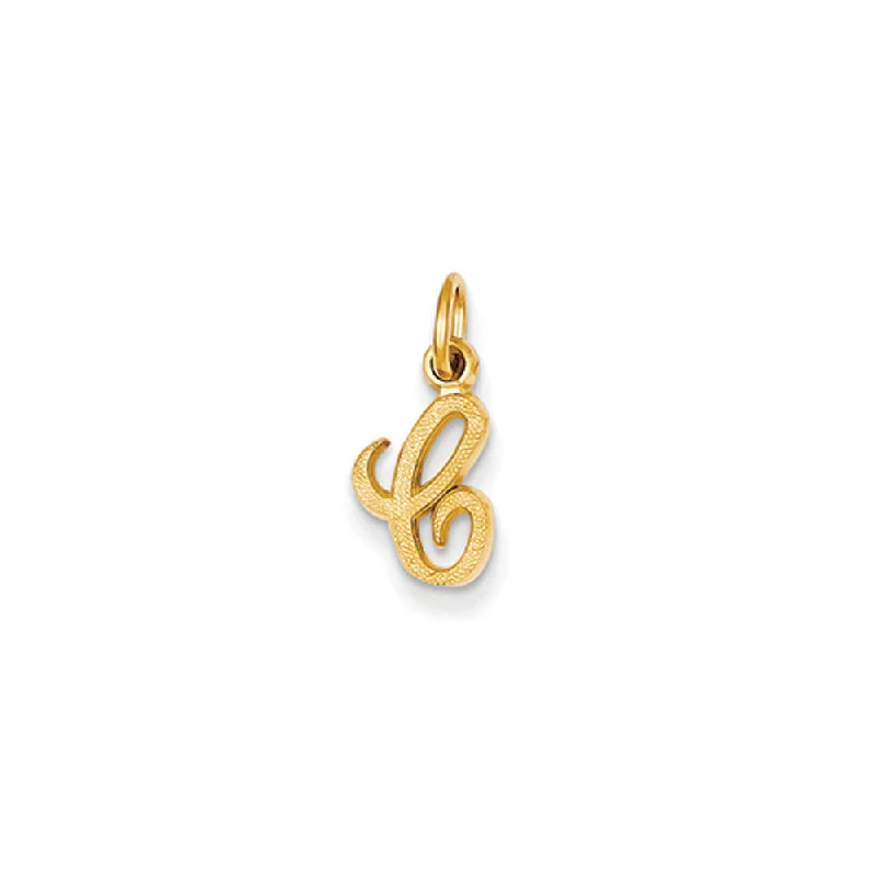 Animal - Shaped Pendants in Sterling SilverThe Sadie 14k Yellow Gold Mini Satin Script Initial Charm, Letter C