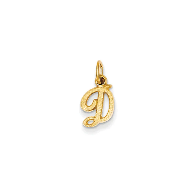 Gemstone - Encrusted Pendants with a Sparkling CenterpieceThe Sadie 14k Yellow Gold Mini Satin Script Initial Charm, Letter D