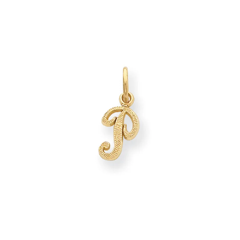 Initial Letter Pendants for a Personalized TouchThe Sadie 14k Yellow Gold Mini Satin Script Initial Charm, Letter P