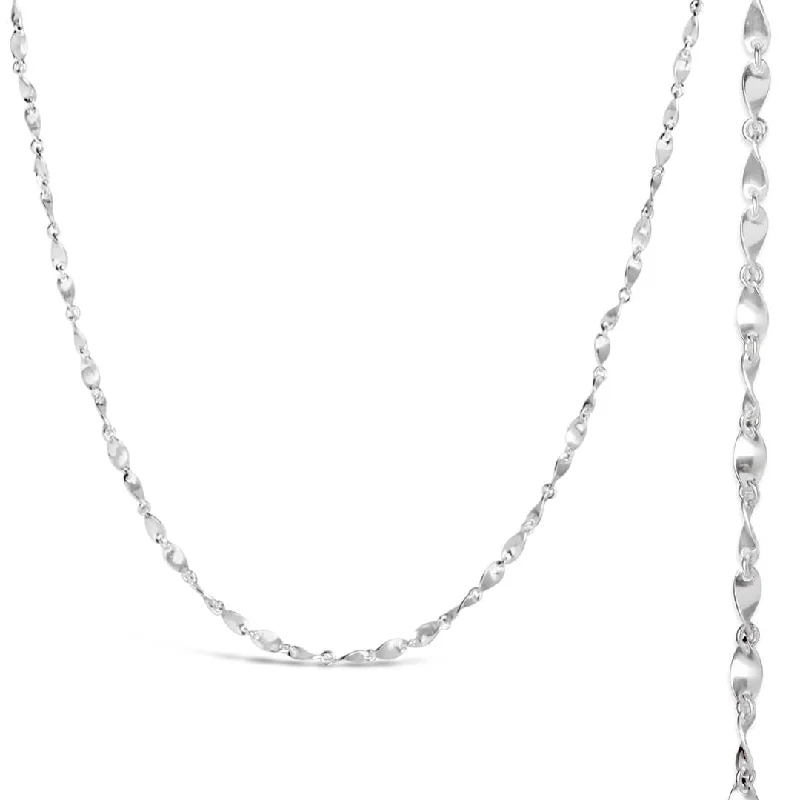 Heart - Shaped Pendant Necklaces with Birthstone InlaysTwist Chain White Gold