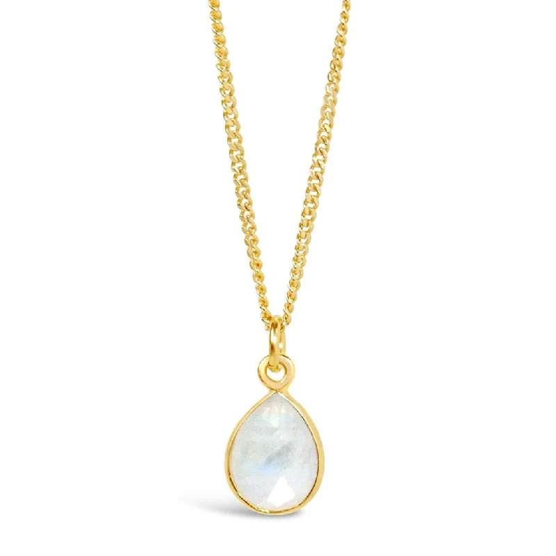 Crystal - Embellished Pendant Necklaces for a Glamorous LookWhite Quartz Charm Necklace Gold | April