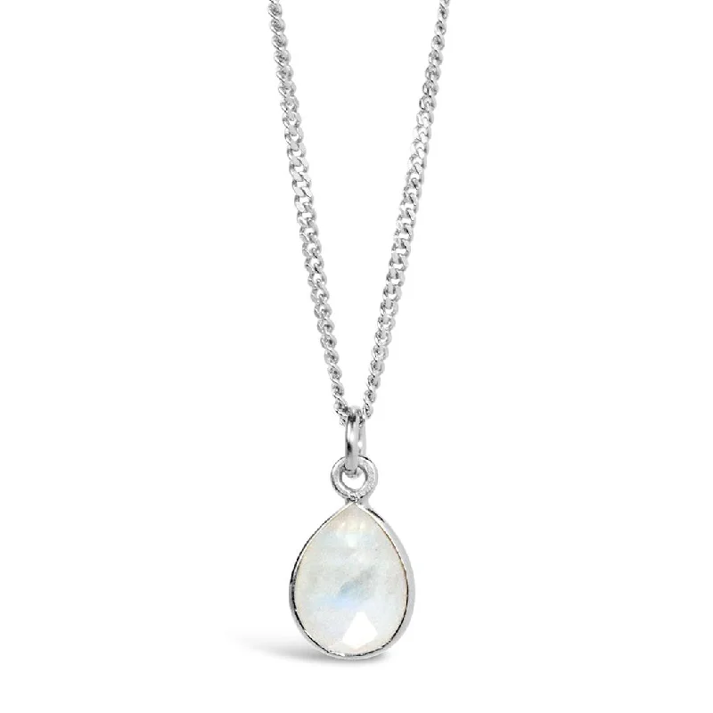 Crystal - Embellished Pendant Necklaces for a Glamorous LookWhite Quartz Charm Necklace | Silver | April