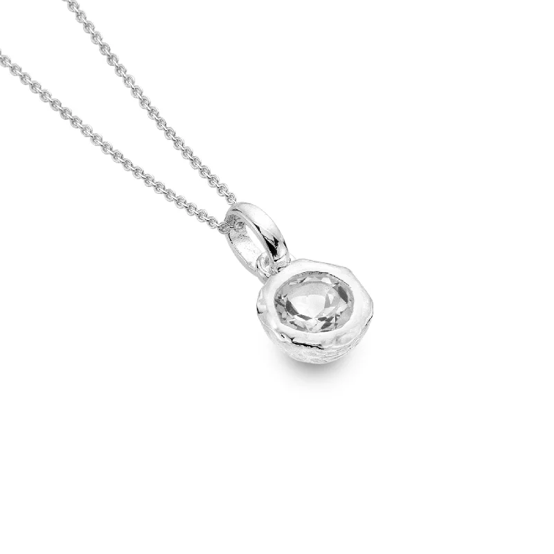 Locket Pendant Necklaces with Personalized EngravingsWhite Topaz Rock Pendant