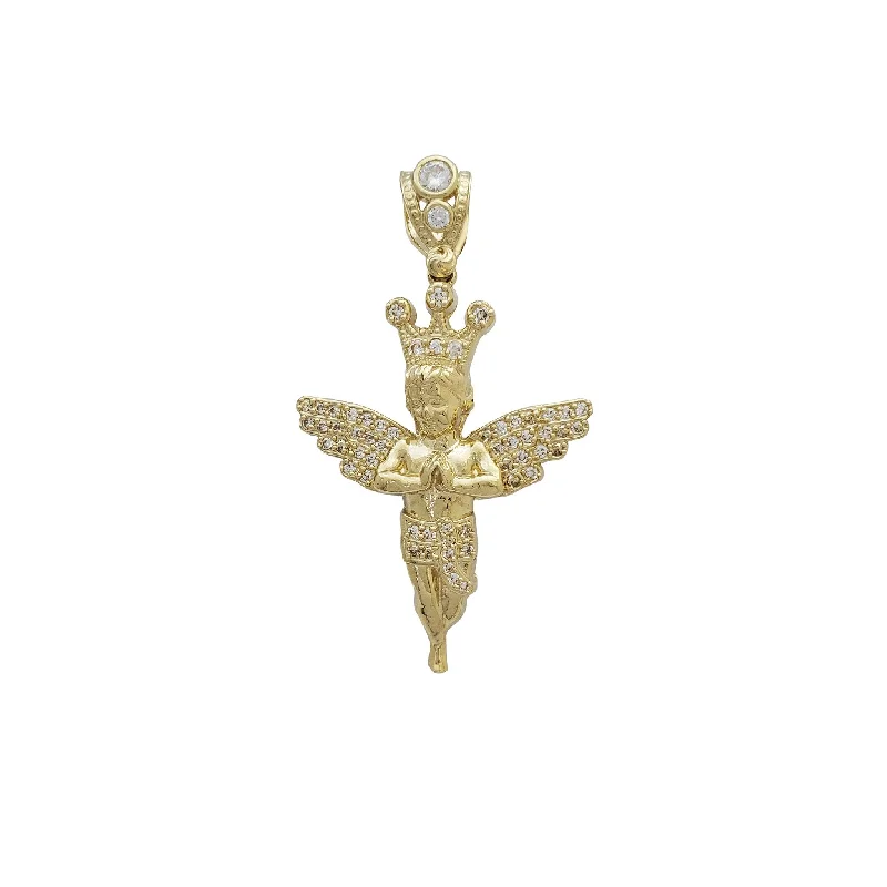 Charm Pendants with Multiple Small Decorative ElementsZirconia Baby Angel Pendant (14K)