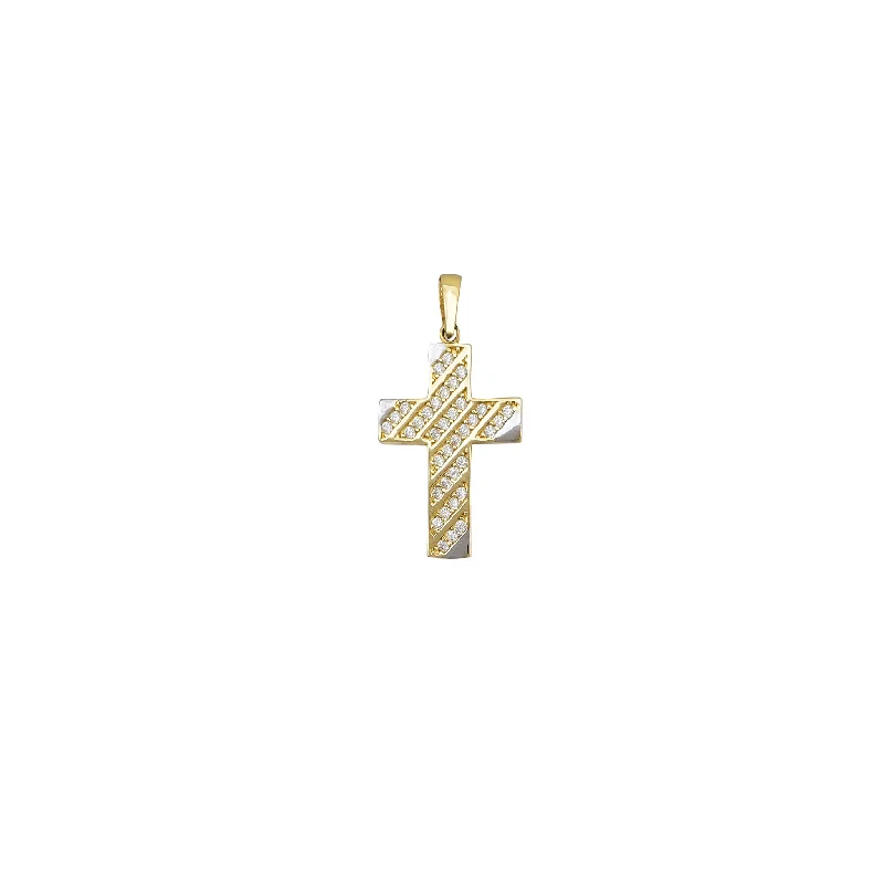 Initial Letter Pendants for a Personalized TouchOblique CZ Row Cross Pendant (14K)