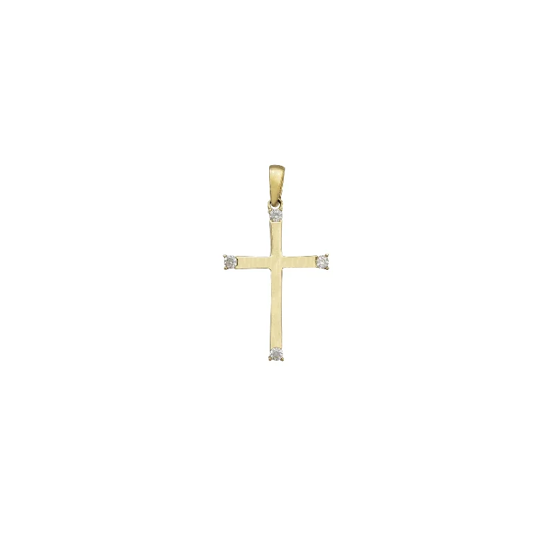 Gemstone - Encrusted Pendants with a Sparkling CenterpieceZirconia Cross Pendant (14K)