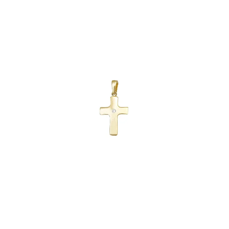 Charm Pendants with Multiple Small Decorative ElementsZirconia Stone Cross Pendant (14K)