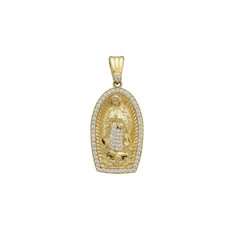 Gemstone - Encrusted Pendants with a Sparkling CenterpieceZirconia Virgin Mary Pendant (14K)